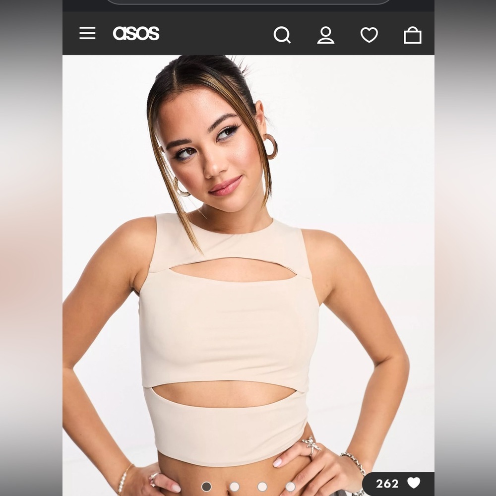 Cotton:On Cody cut out tank in stone
